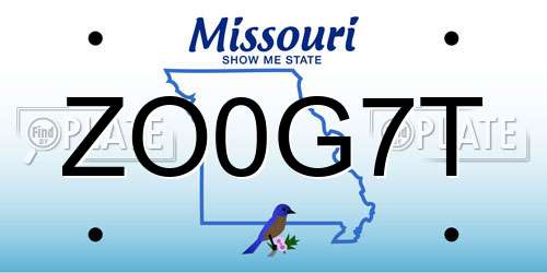 ZO0G7T Missouri License Plate