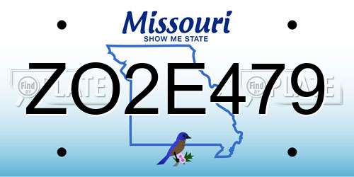 ZO2E479 Missouri License Plate