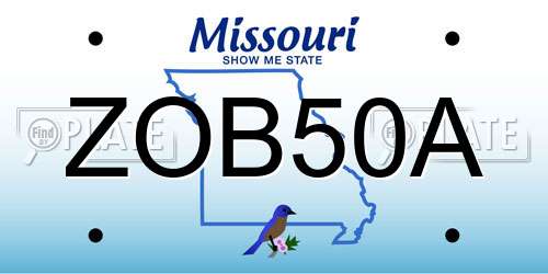 ZOB50A Missouri License Plate