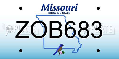 ZOB683 Missouri License Plate
