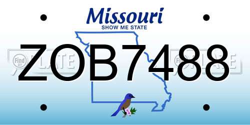 ZOB7488 Missouri License Plate