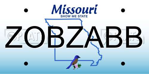 ZOBZABB Missouri License Plate