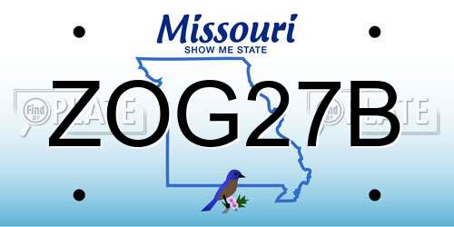 ZOG27B Missouri License Plate