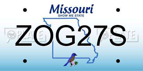 ZOG27S Missouri License Plate