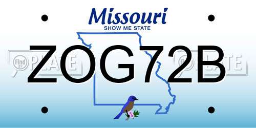 ZOG72B Missouri License Plate