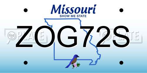 ZOG72S Missouri License Plate
