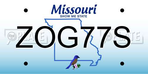 ZOG77S Missouri License Plate