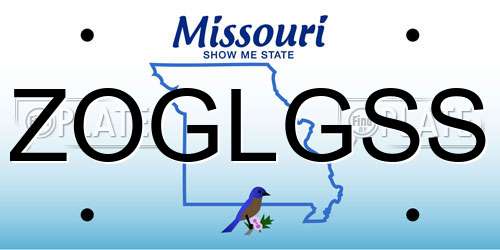 ZOGLGSS Missouri License Plate