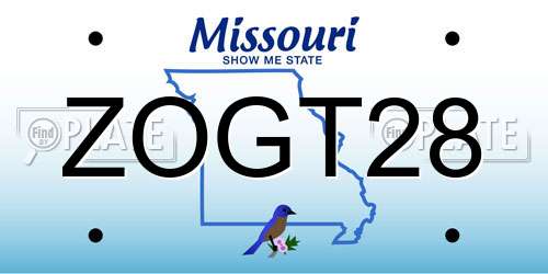 ZOGT28 Missouri License Plate
