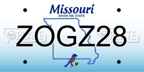 ZOGZ28 Missouri License Plate