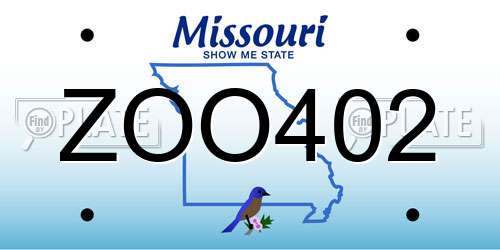 ZOO402 Missouri License Plate