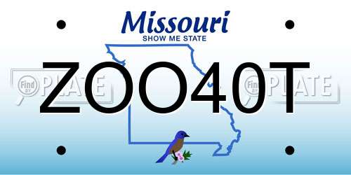 ZOO40T Missouri License Plate