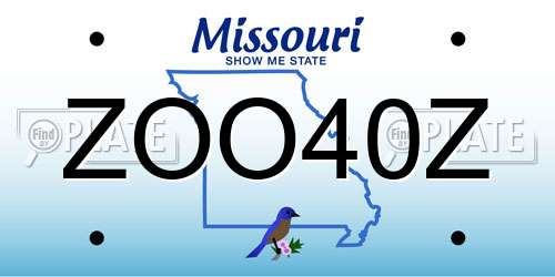 ZOO40Z Missouri License Plate