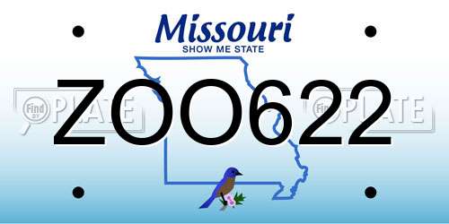 ZOO622 Missouri License Plate