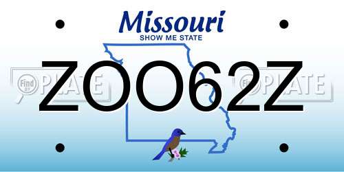 ZOO62Z Missouri License Plate