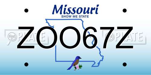 ZOO67Z Missouri License Plate