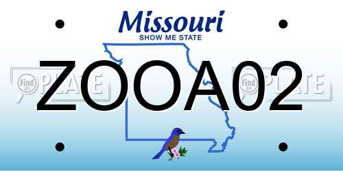 ZOOA02 Missouri License Plate