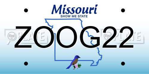 ZOOG22 Missouri License Plate