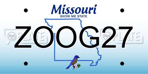 ZOOG27 Missouri License Plate