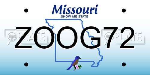 ZOOG72 Missouri License Plate