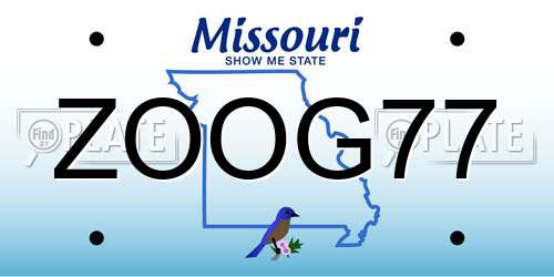 ZOOG77 Missouri License Plate