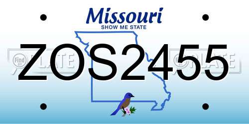 ZOS2455 Missouri License Plate
