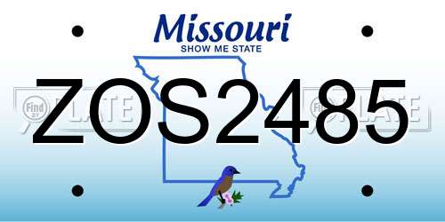 ZOS2485 Missouri License Plate