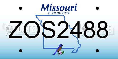 ZOS2488 Missouri License Plate