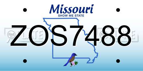 ZOS7488 Missouri License Plate