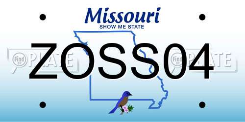 ZOSS04 Missouri License Plate