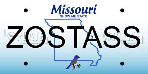 ZOSTASS Missouri License Plate