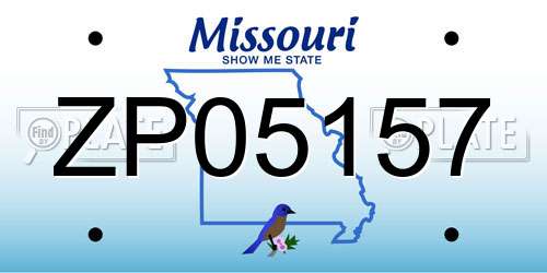 ZP05157 Missouri License Plate