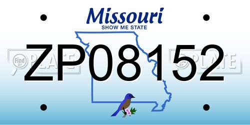 ZP08152 Missouri License Plate