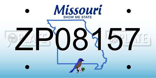 ZP08157 Missouri License Plate