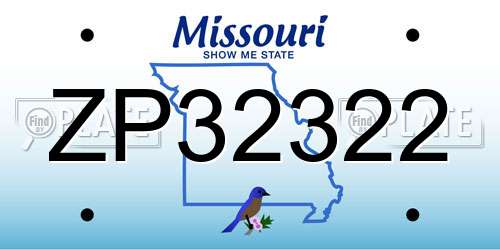 ZP32322 Missouri License Plate