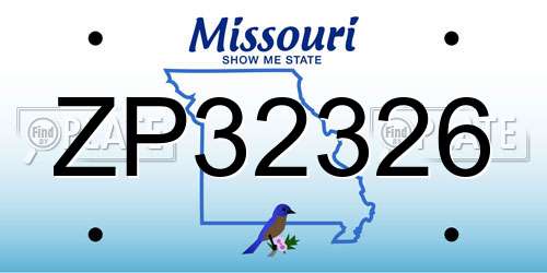 ZP32326 Missouri License Plate