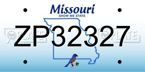ZP32327 Missouri License Plate