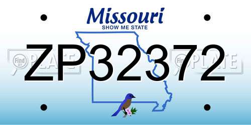 ZP32372 Missouri License Plate