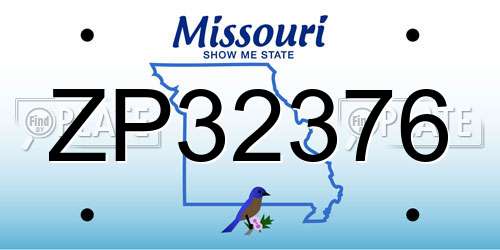 ZP32376 Missouri License Plate