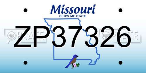 ZP37326 Missouri License Plate