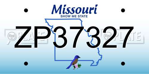 ZP37327 Missouri License Plate