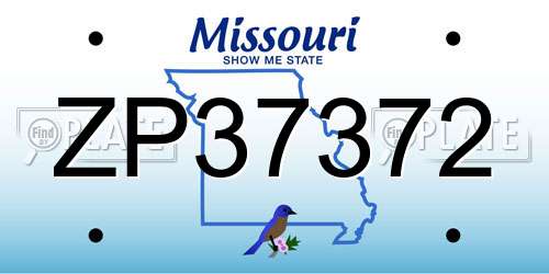 ZP37372 Missouri License Plate