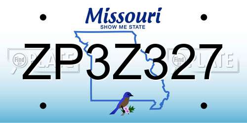 ZP3Z327 Missouri License Plate