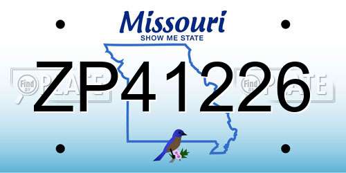 ZP41226 Missouri License Plate