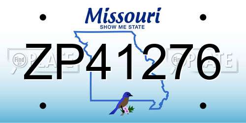 ZP41276 Missouri License Plate