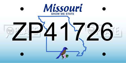 ZP41726 Missouri License Plate