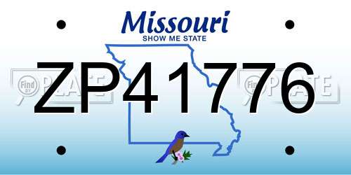 ZP41776 Missouri License Plate