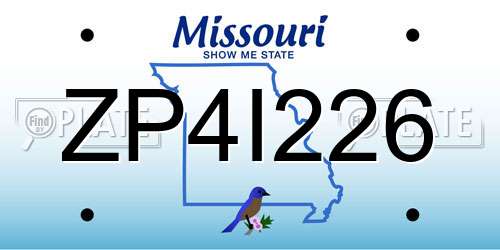 ZP4I226 Missouri License Plate