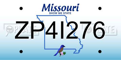 ZP4I276 Missouri License Plate