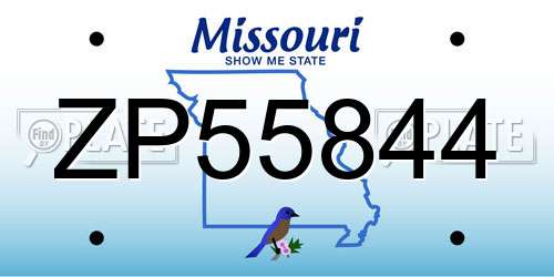 ZP55844 Missouri License Plate